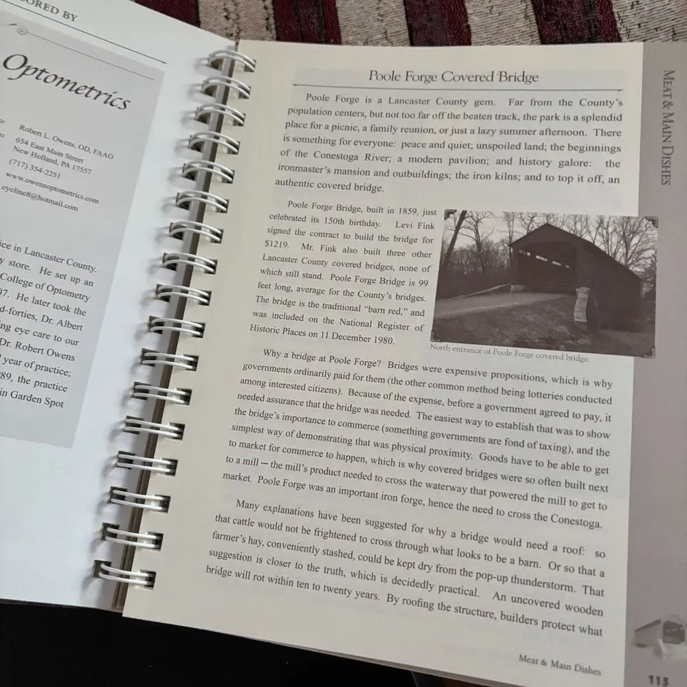 Hearth & Heritage Along the Conestoga Caernarvon Township PA Cookbook History